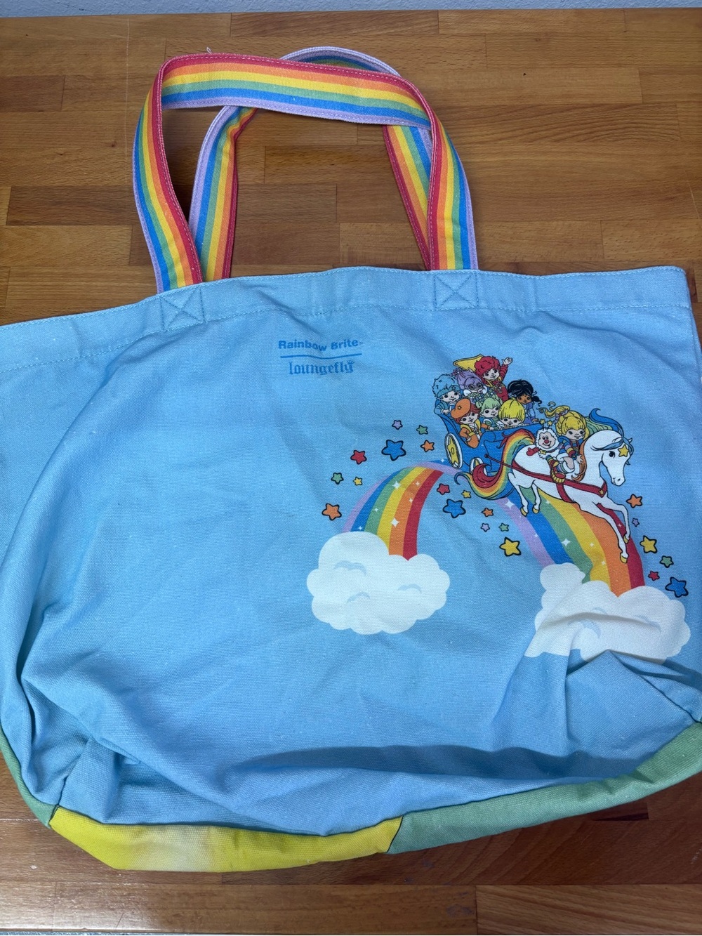 Loungefly Rainbow Brite The Color Kids Rainbow Handle Canvas Tote Bag - Picture 7 of 11